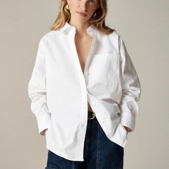 J. Crew Tops - J. Crew Étienne Oversized Shirt in Lightweight Oxford in White